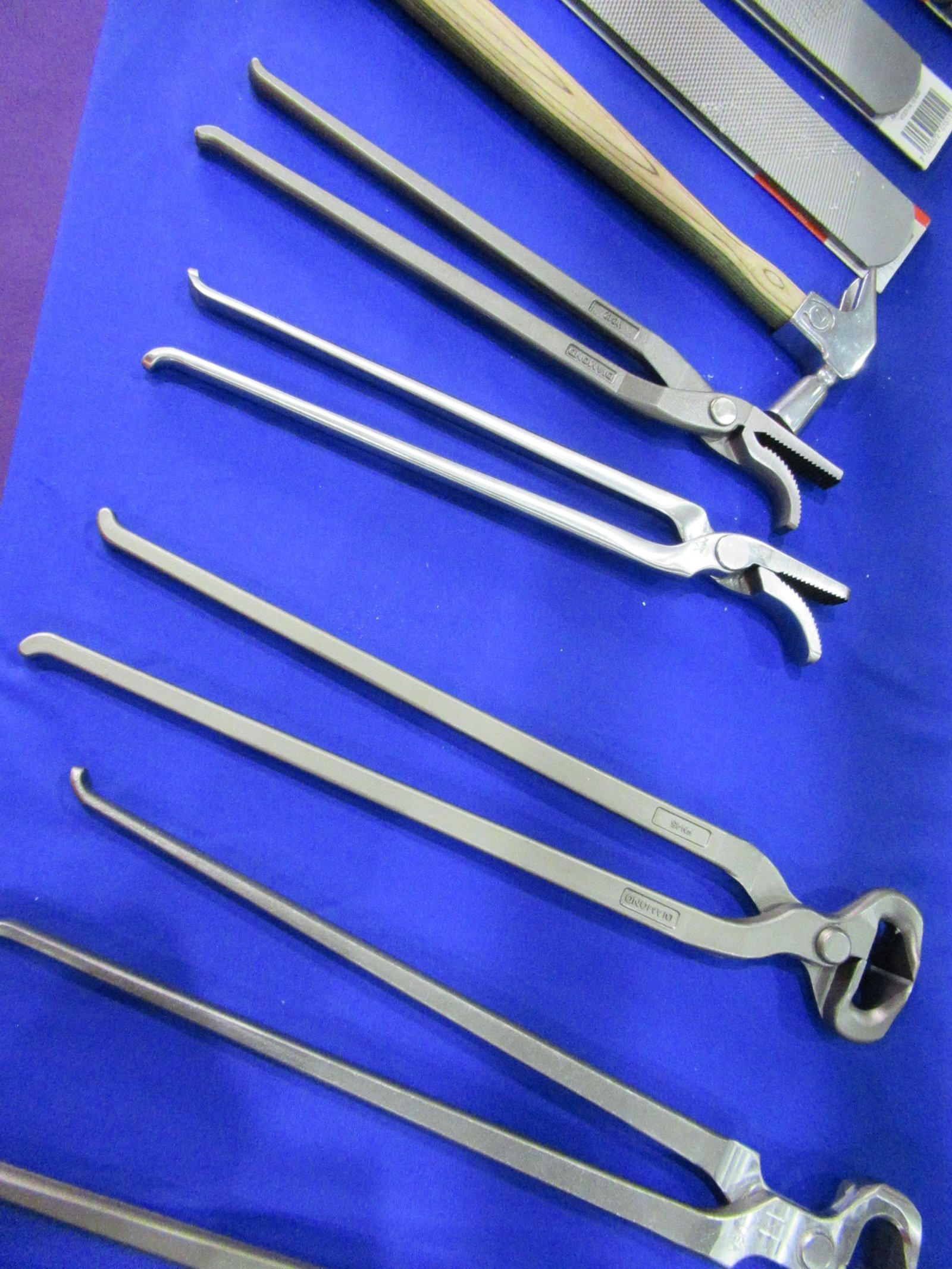 Outils de maréchalerie utilisés dans un Salon du cheval