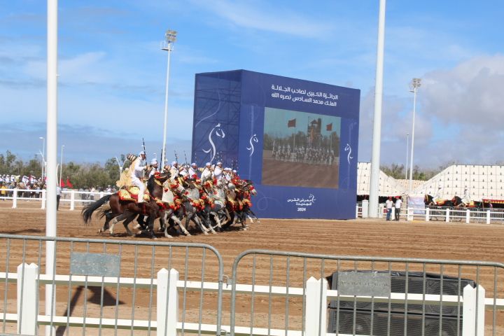 Tbourida riders in traditional costumes at the El Jadida horse fair