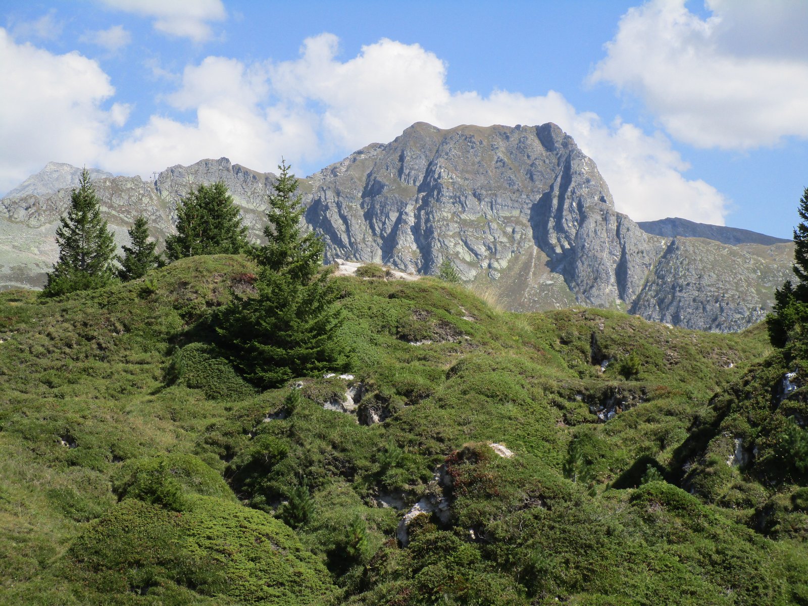 Montagne dans le village des Alpes françaises à La Plagne Tarentaise