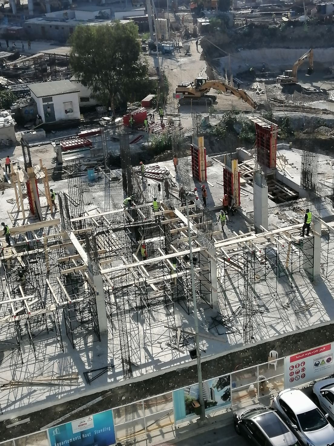 Vue de dessus d'un chantier de construction