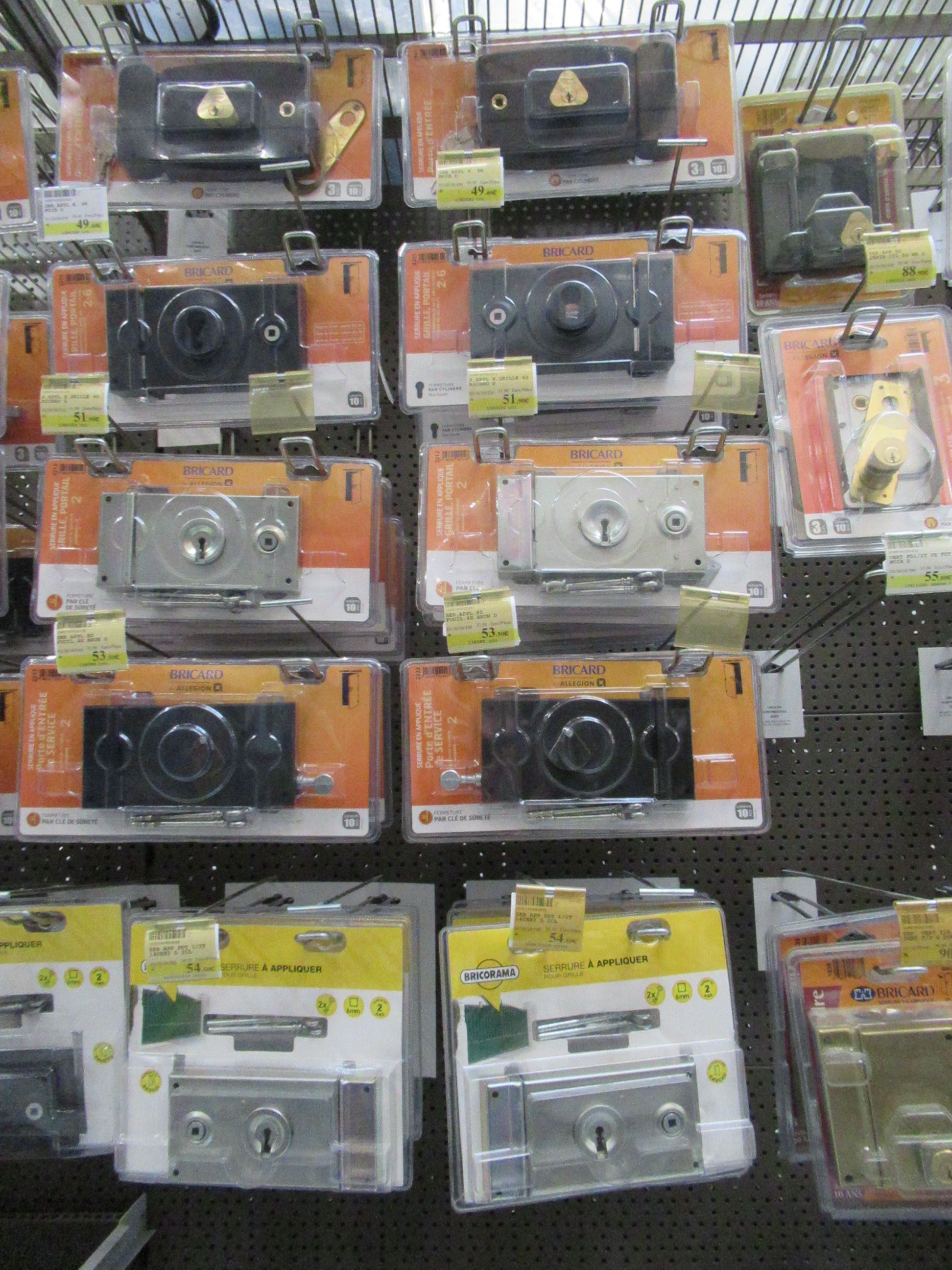 Series of surface locks sold in stores