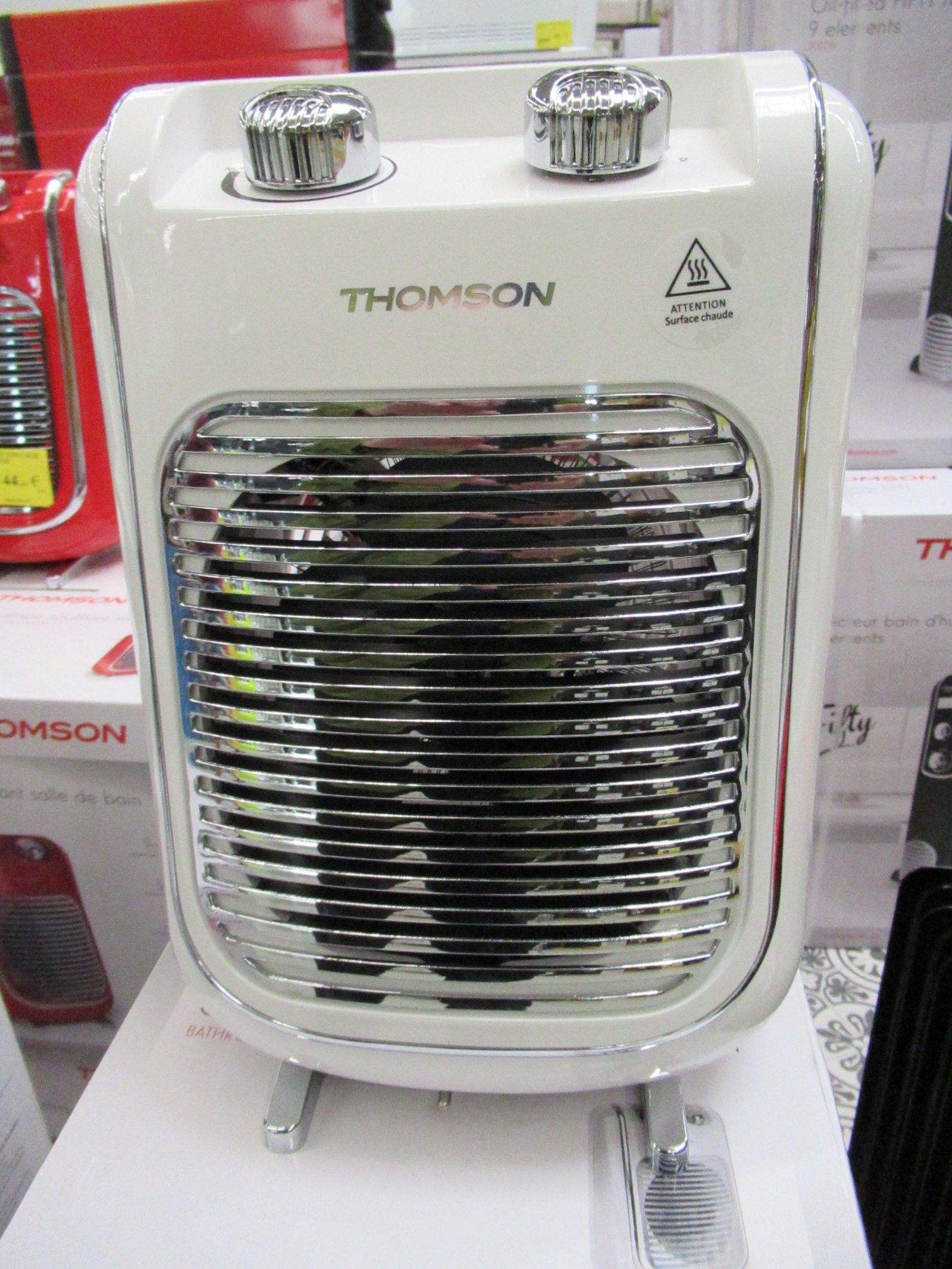 Radiateur soufflant mobile et électrique de couleur blanche