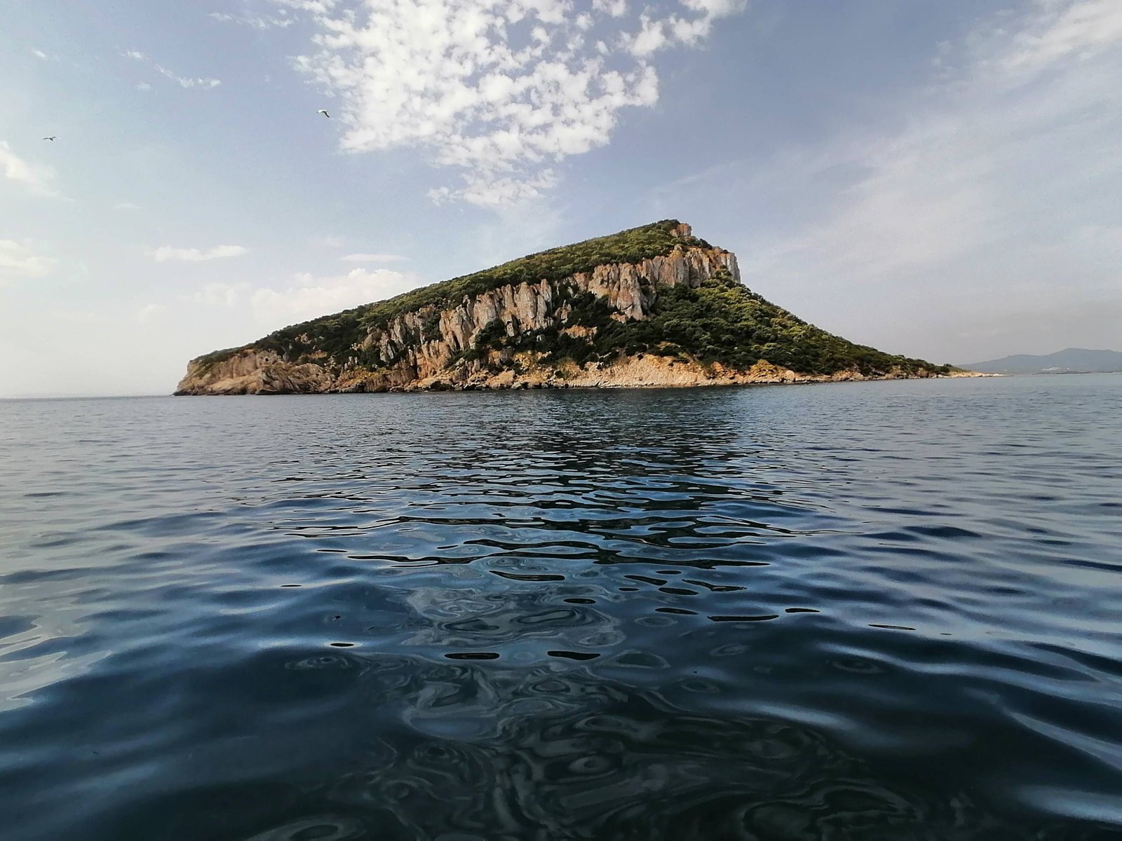 L'île Figarolo à Sardaigne sur la plage de Golfo Aranci en Italie