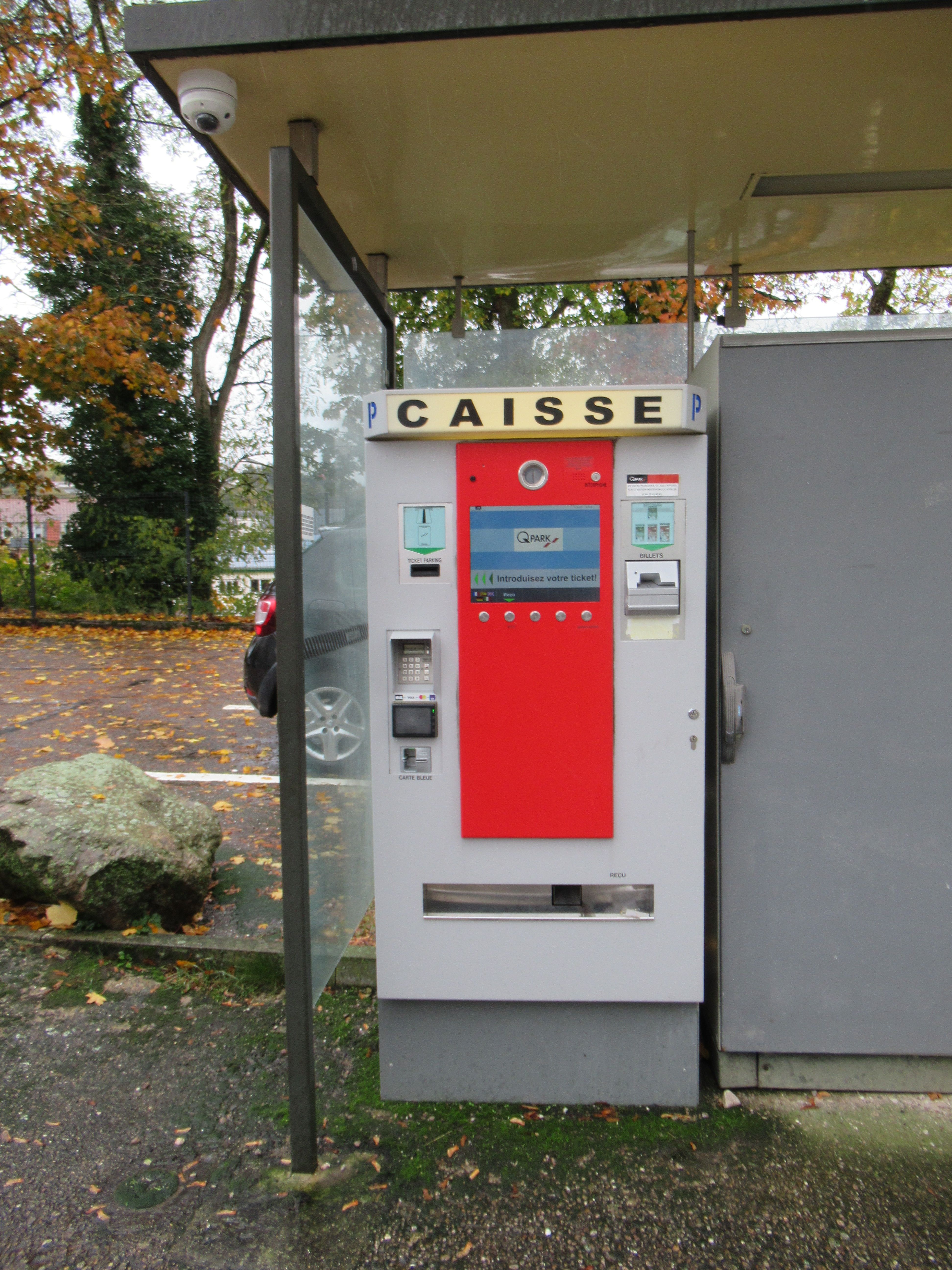 Caisse Q-PARK pour parking et stationnement