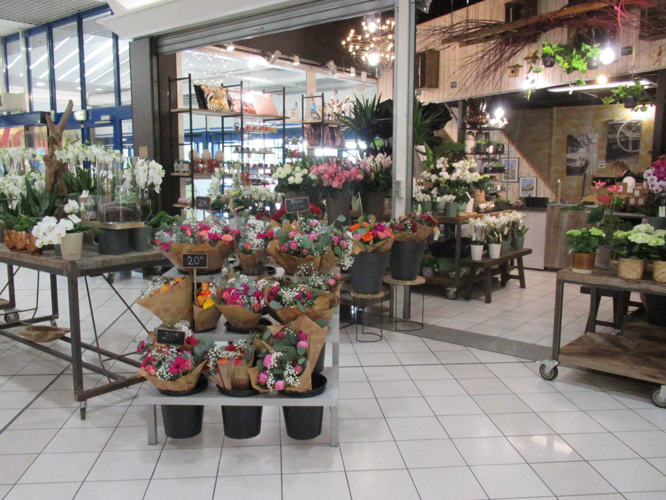 Magasin de fleurs de différentes variétés