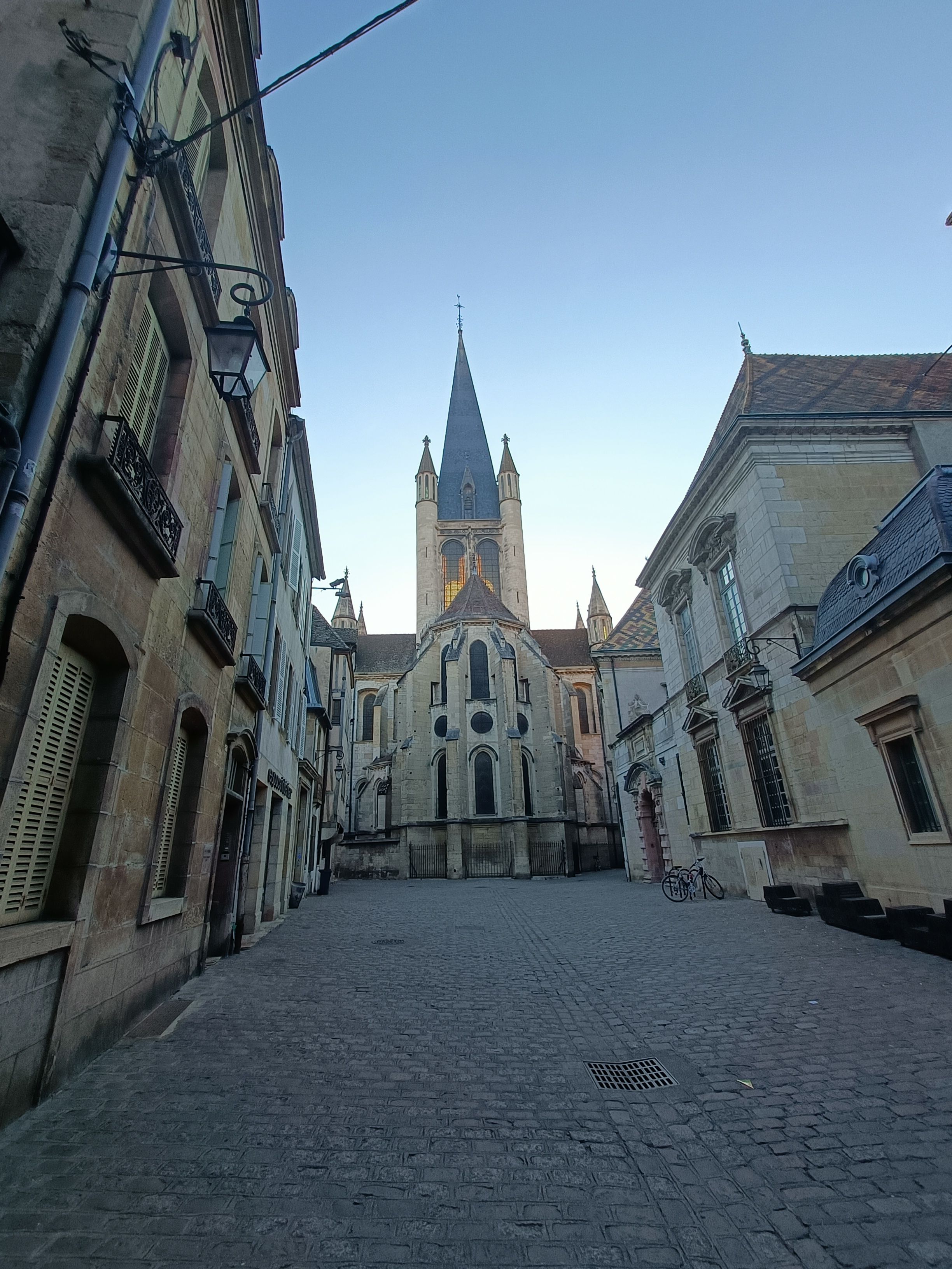 Back of Notre-Dame church in Dijon in France