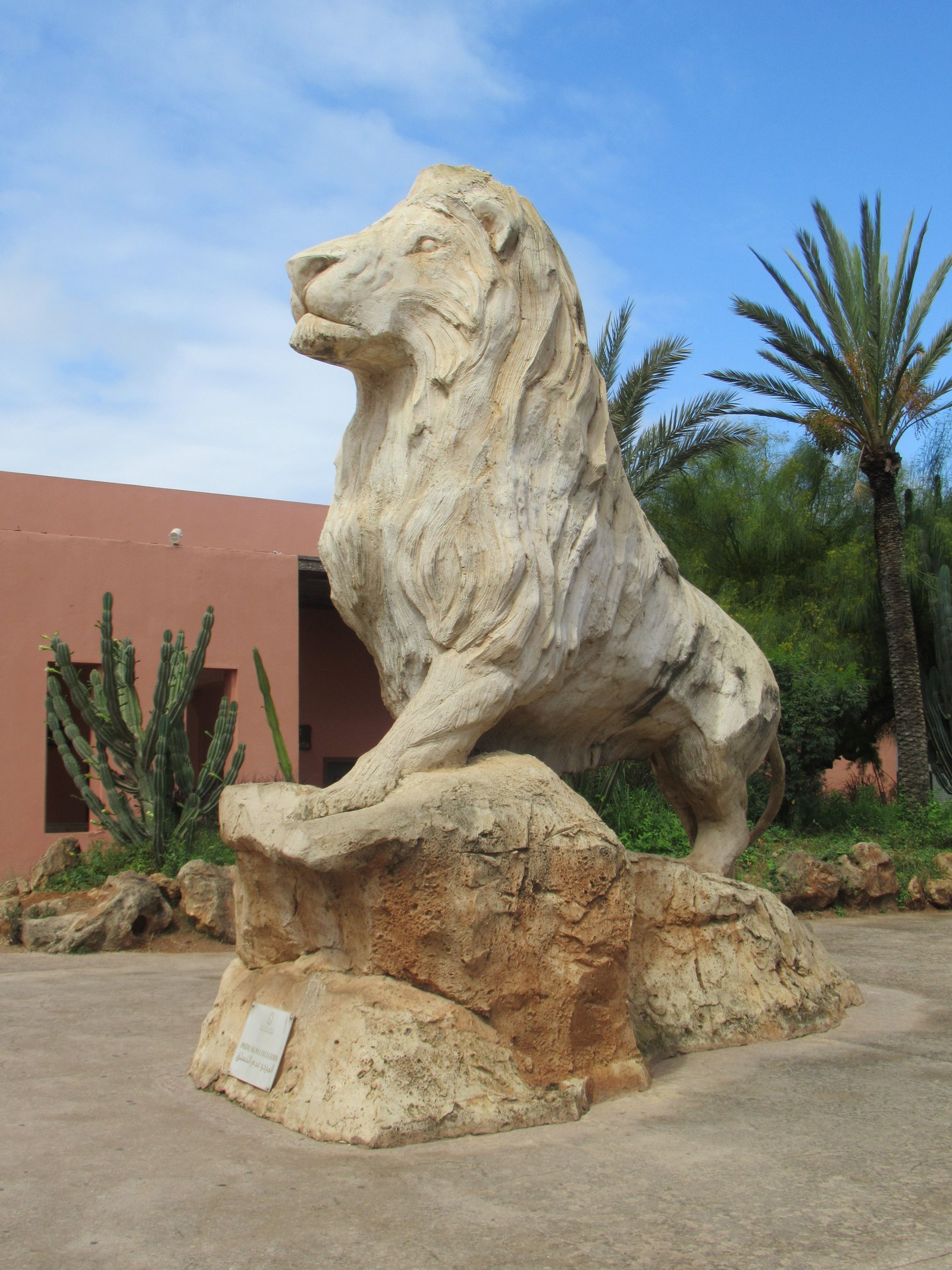 Stone monument at Rabat Zoo in Morocco