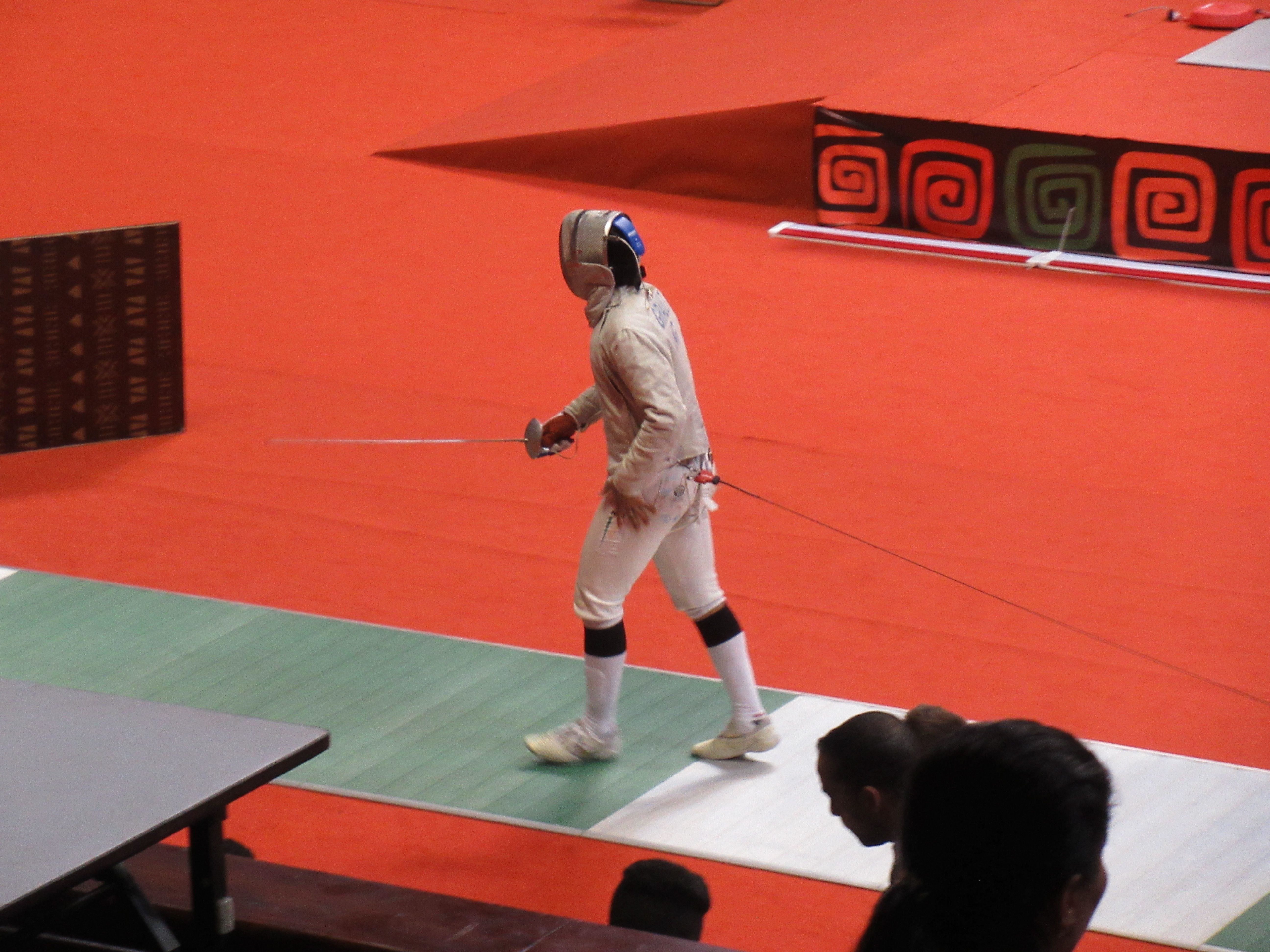 Fencer on a piste at the African Fencing Championships Casablanca 2024