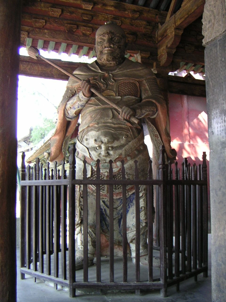 Chinese soldier statue in front of temple, Asia free photo