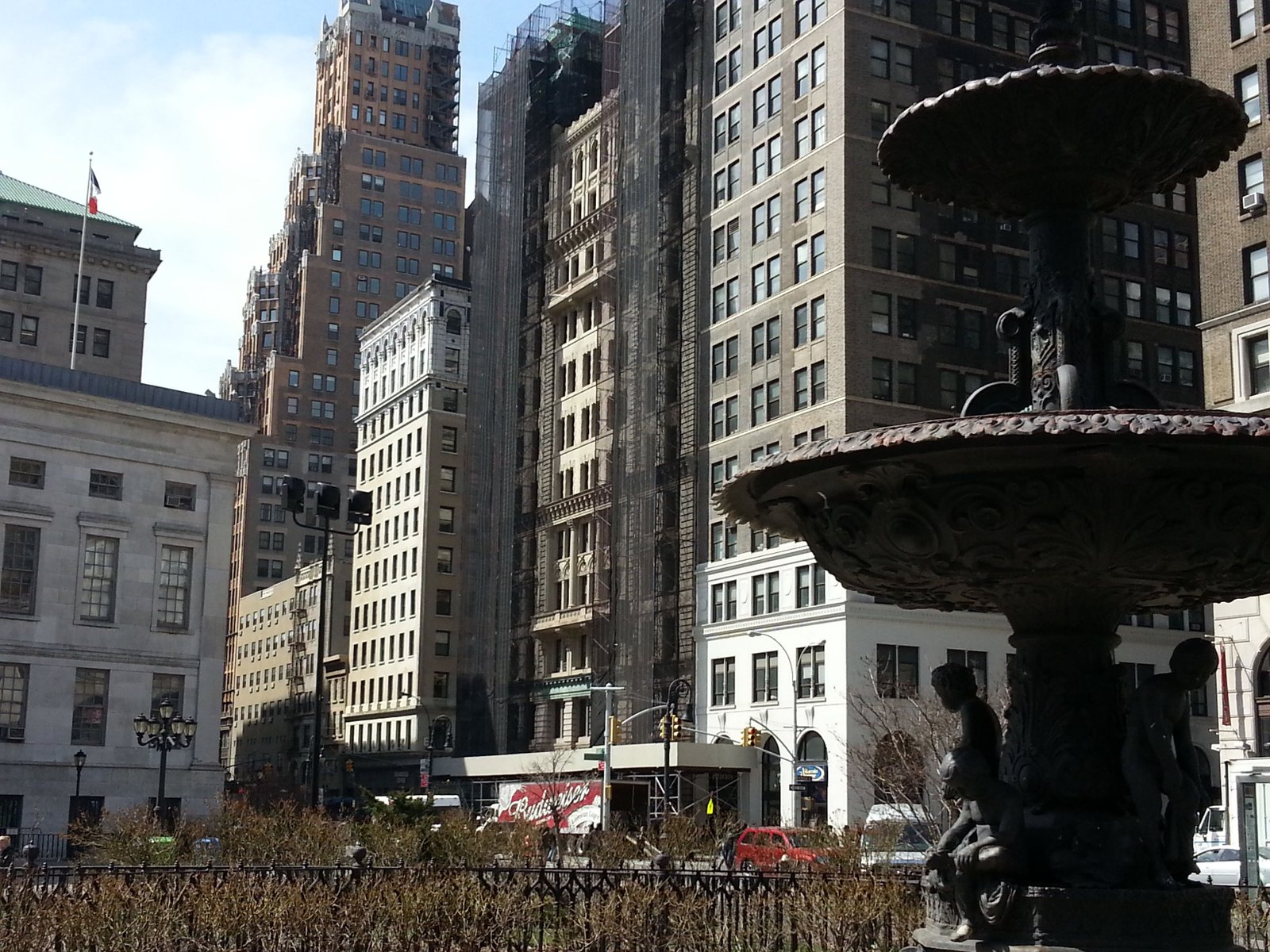 La fontaine Croton au parc de l'hôtel de ville de Manhattan, New York, États-Unis Photo gratuite