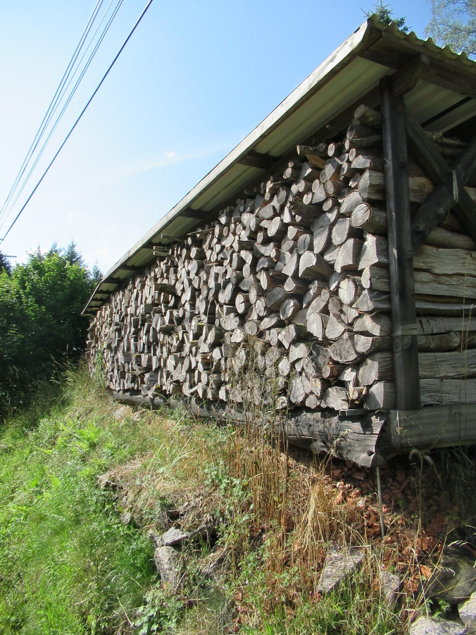 Tas de bois de chauffage
