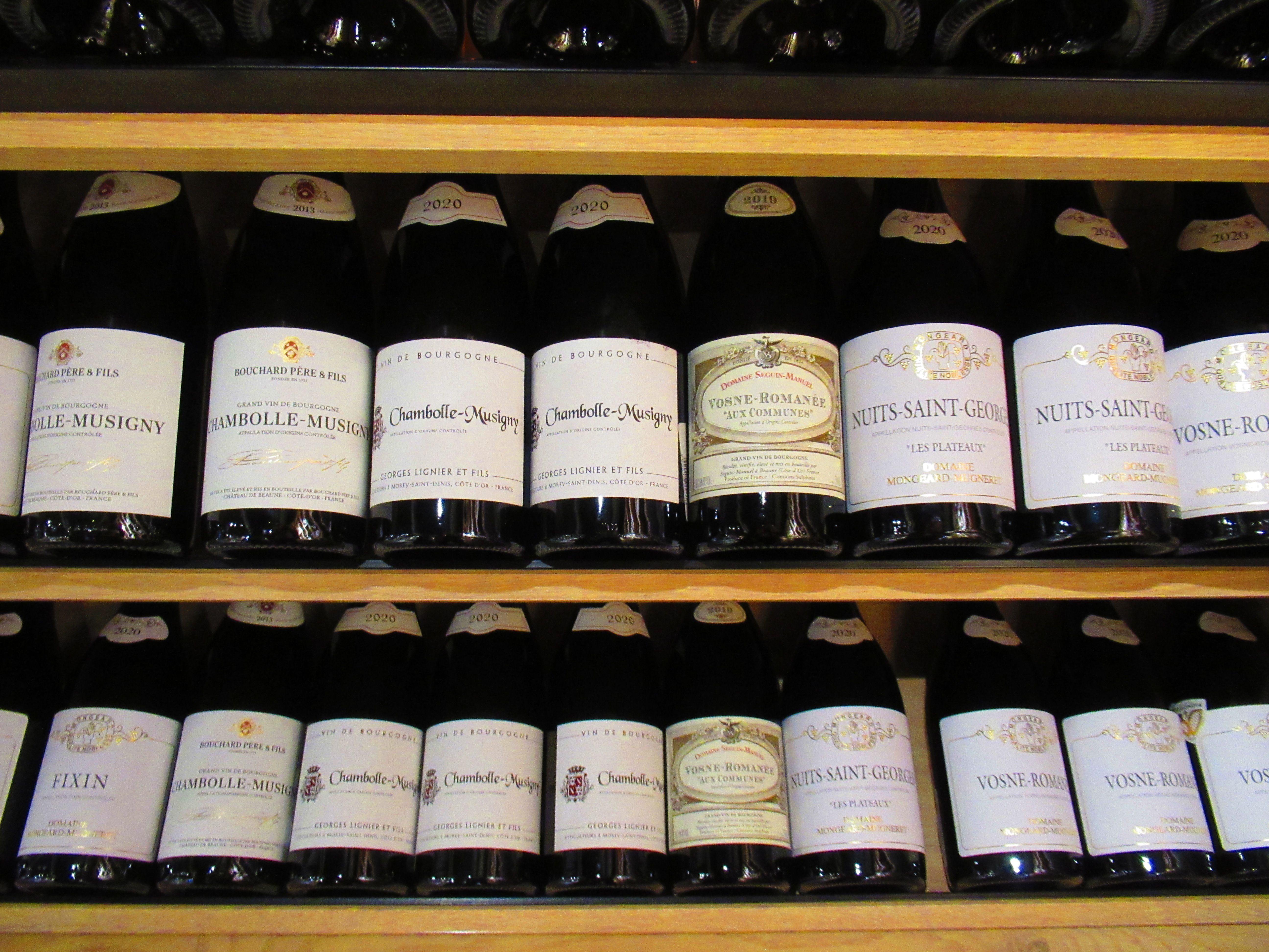 Bouteilles de vin de Bourgogne