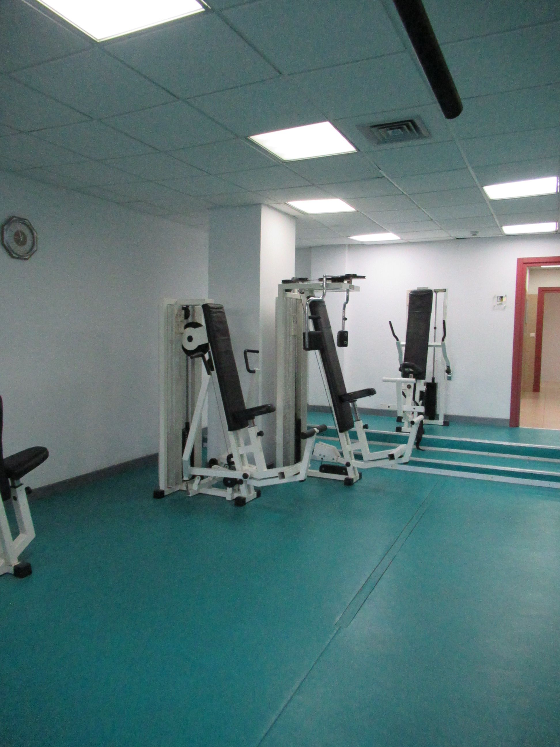 Gym equipment in a gym