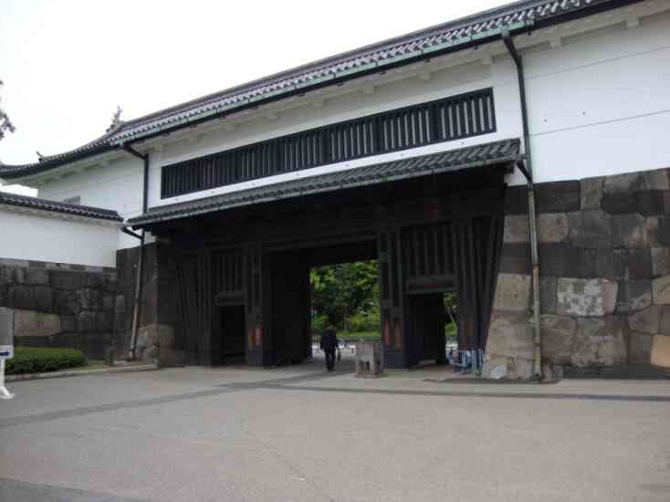 Monumental gate of a Japanese castle free photo