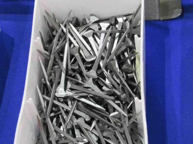 steel nails for the maintenance of horse hooves at a horse show