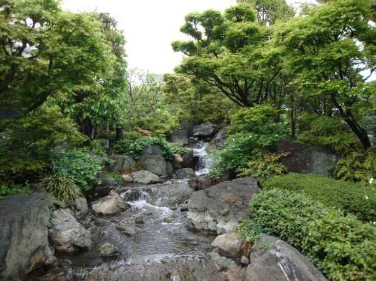 Jardin japonais avec ruisseau à Tokyo photo gratuite