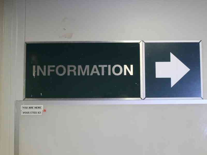 Un panneau d'information directionnel, photo gratuite