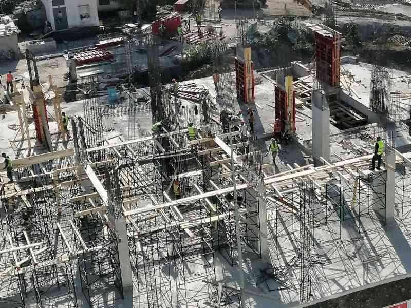 Vue de dessus d'un chantier de construction