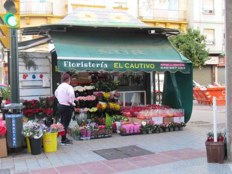 An outdoor florist's stall, free photo
