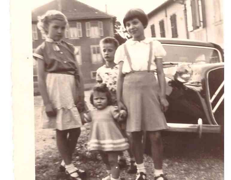 Vintage black and white photograph of children, free image