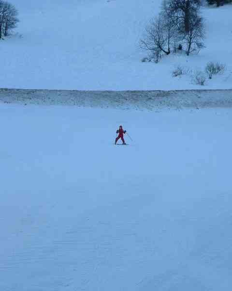 Skieur solitaire sur la neige photo gratuite