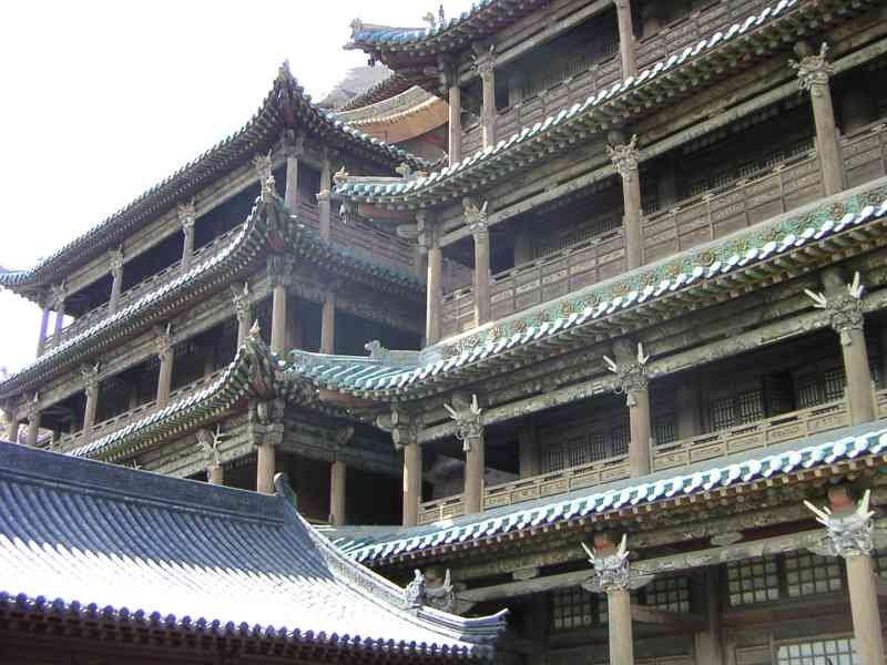 Temple chinois en étage, grotte de yungang, Asie photo gratuite