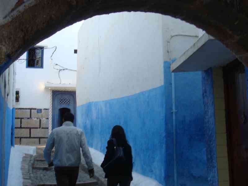 Passage under the arch in the street of the Kasbah of the Oudayas free photo