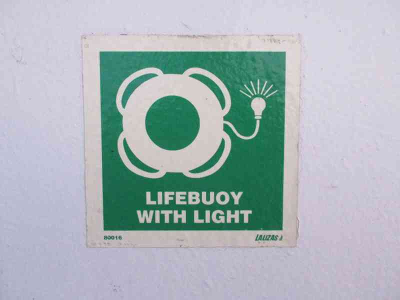 Maritime safety sign in English free photo