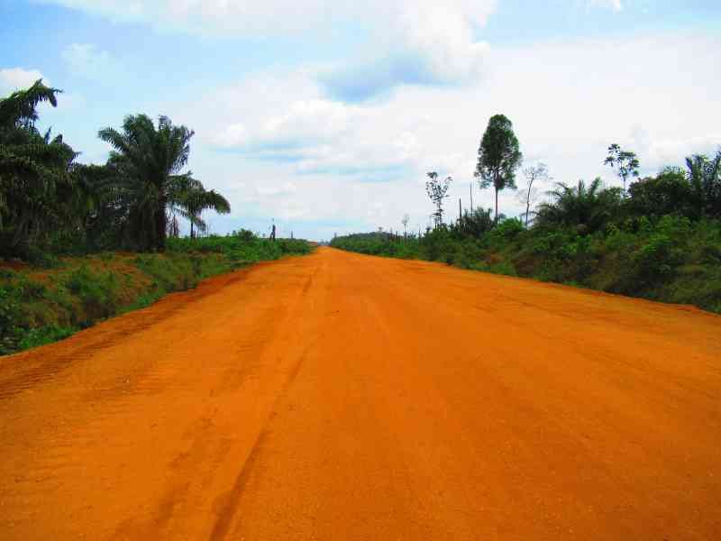 Dirt road covered with laterite