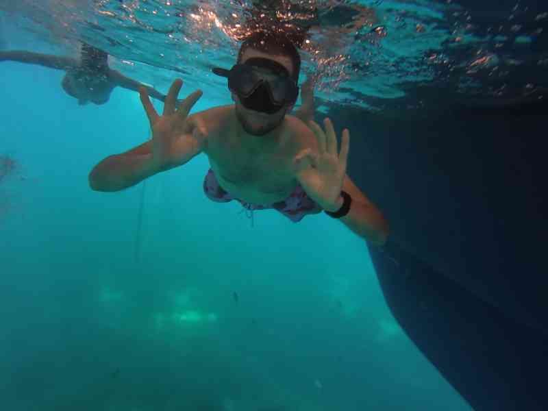 People scuba diving, free photo