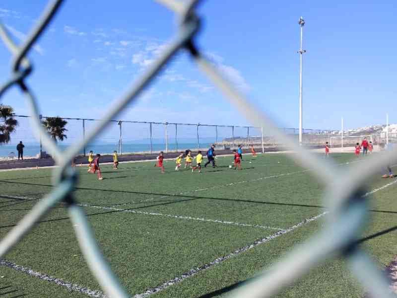 Vue d'un terrain de football