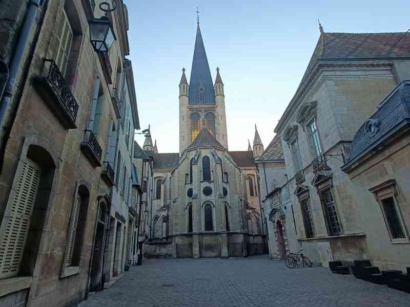 Back of Notre-Dame church in Dijon in France