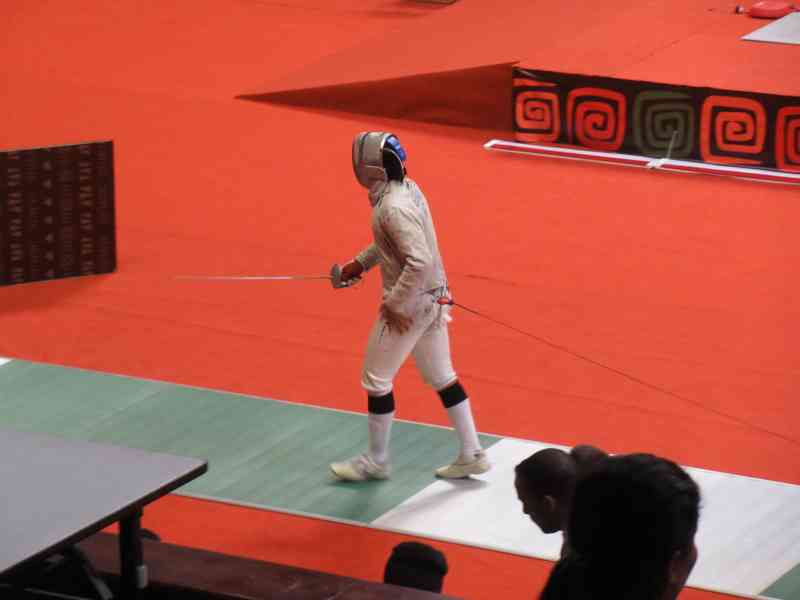Fencer on a piste at the African Fencing Championships Casablanca 2024