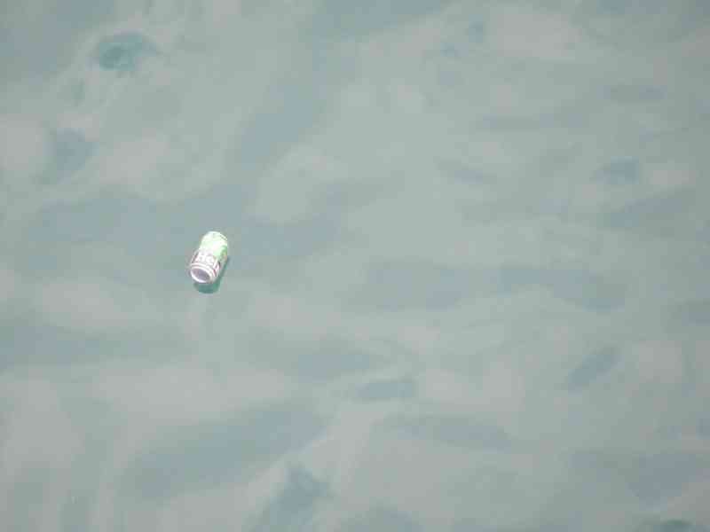 Canette d'Heineken flottant dans l'eau photo gratuite