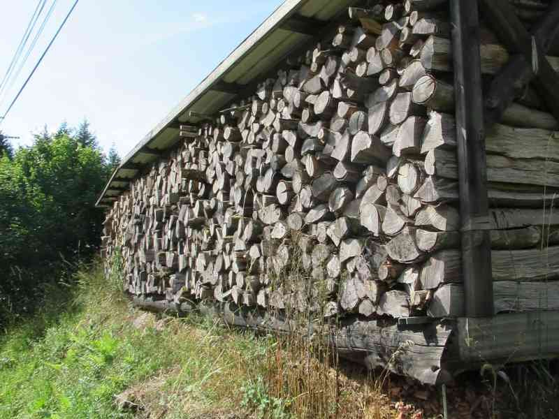 Tas de bois de chauffage