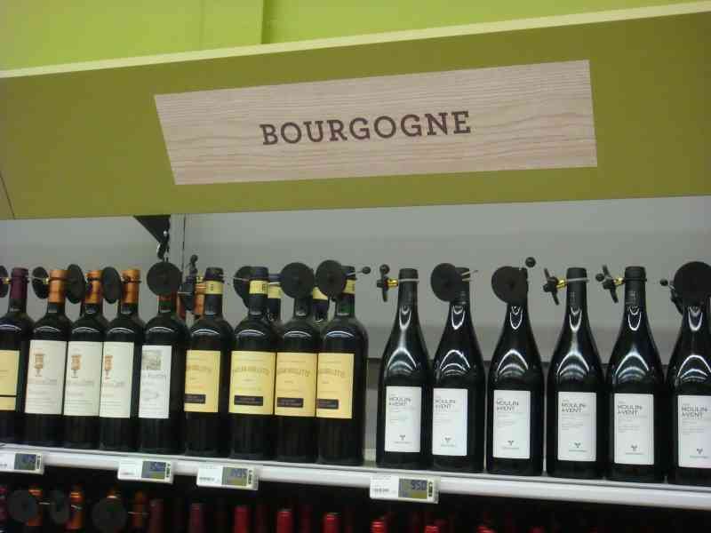 Rayon alcool Bourgogne dans un magasin