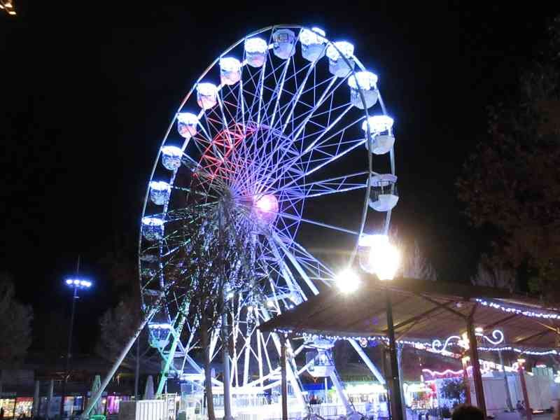 La grande roue dans un parc d'attraction photo gratuite