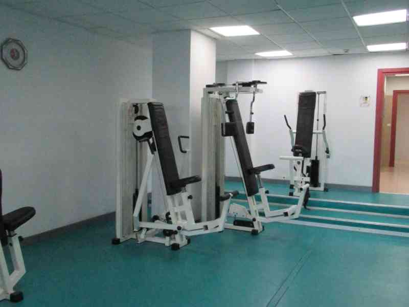 Gym equipment in a gym