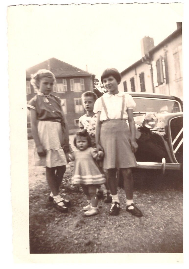 Vintage black and white photograph of children, free image